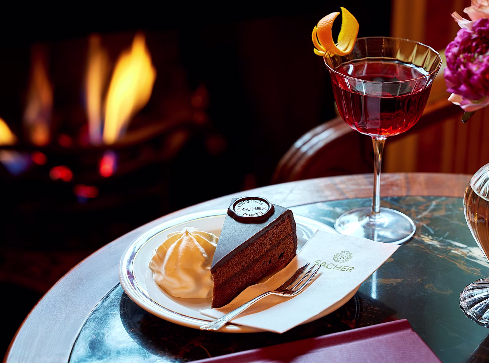 Sacher-Torte pop-up in the elegant Withdrawing Room